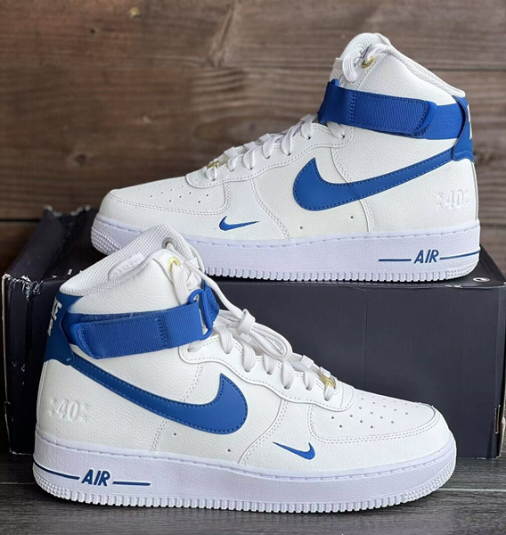 Women's Air Force 1 White Blue Shoes 0223